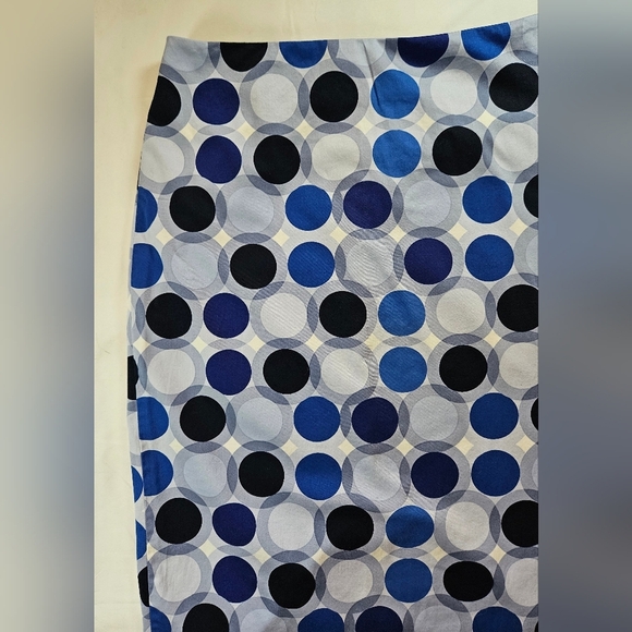 7th Avenue New York & Company Womens Blue Polka Dot Zip Up Pencil Skirt Size 4 - Picture 3 of 14